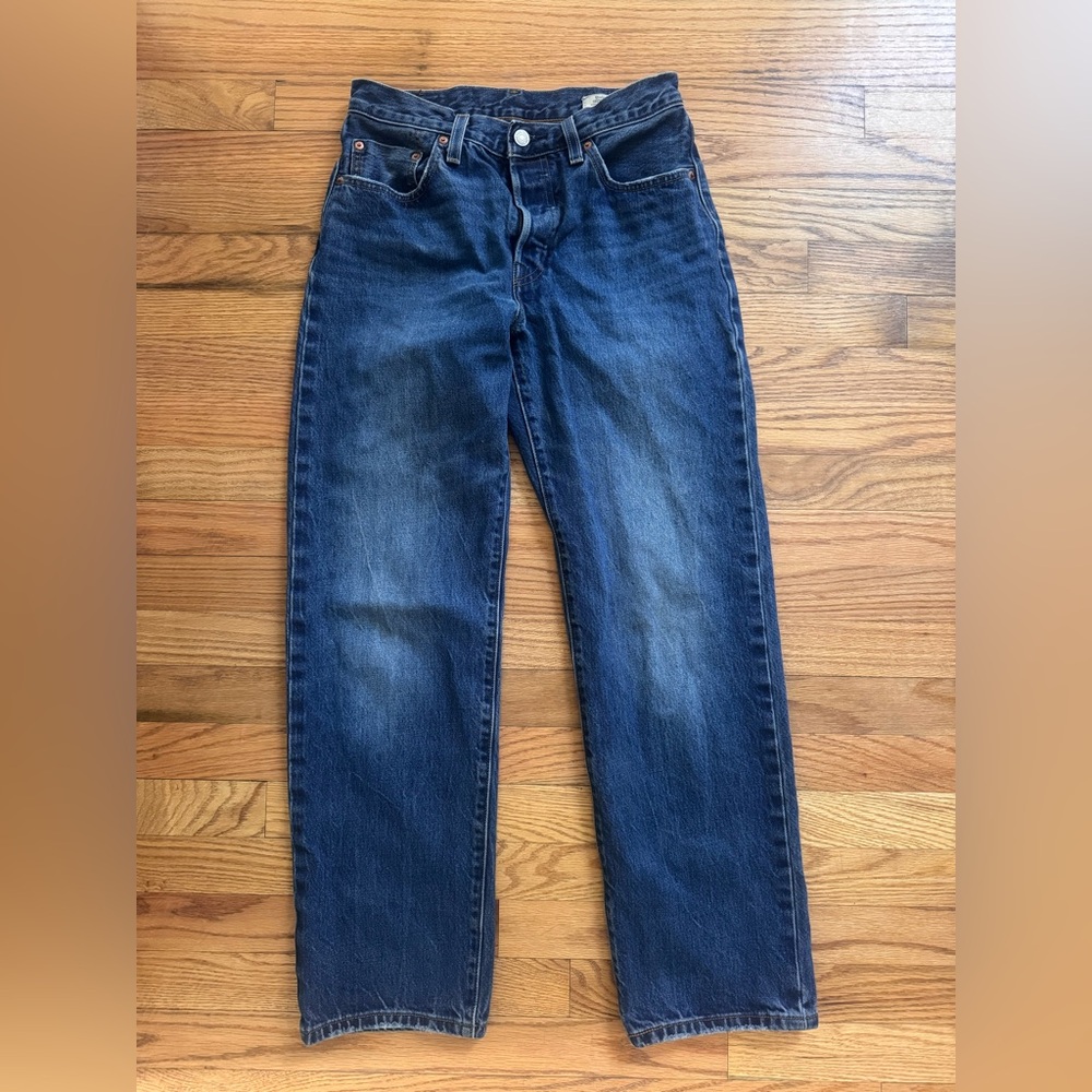 Levi's Dark Indigo Straight-Leg Jeans selvedge 501 26